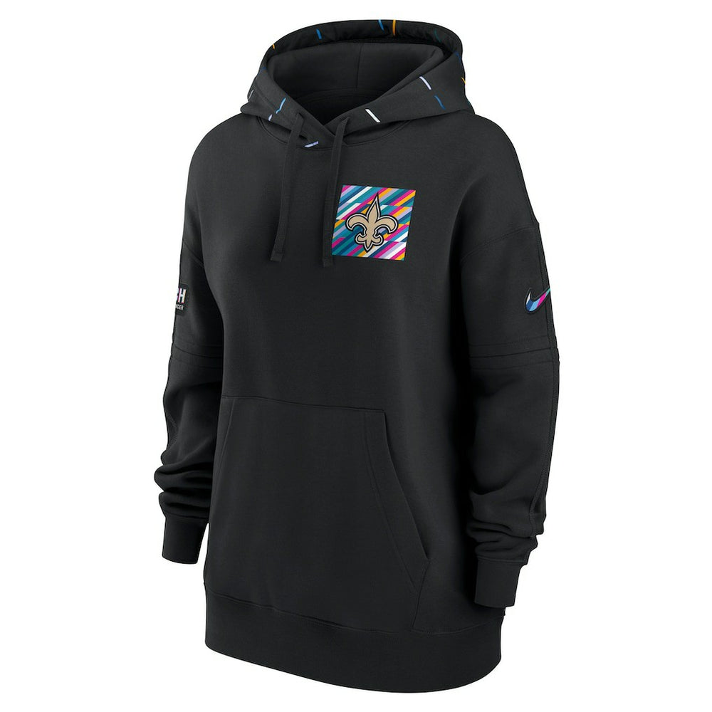 New Orleans Saints Women's 2023 NFL Crucial Catch Club Pullover Hoodie Black | Nike for Sale