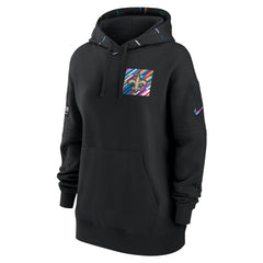 New Orleans Saints Women's 2023 NFL Crucial Catch Club Pullover Hoodie Black | Nike for Sale