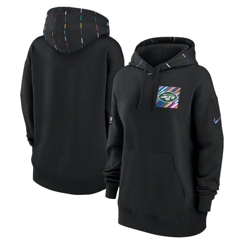 New York Jets Women's 2023 NFL Crucial Catch Club Pullover Hoodie Black | Nike for Sale