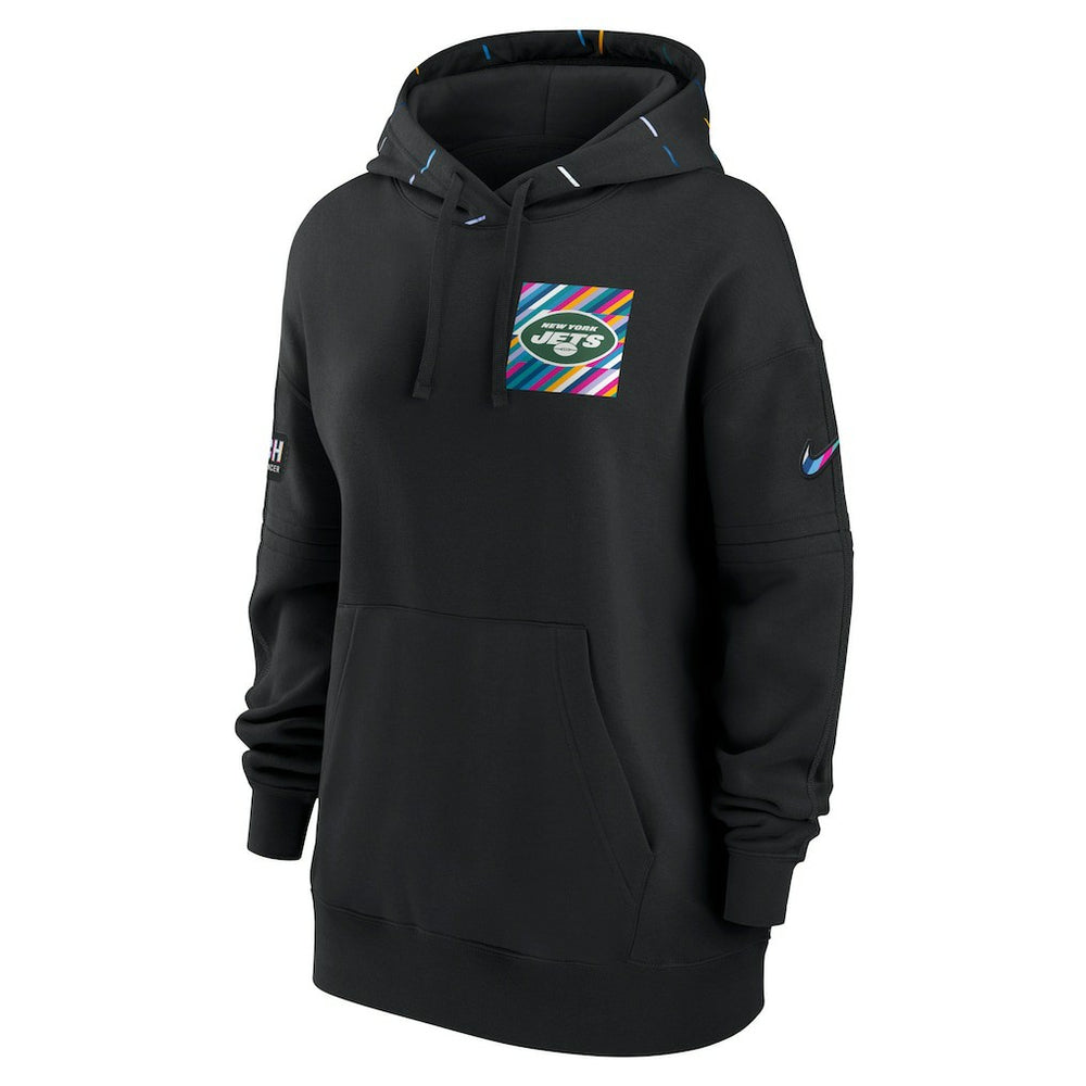 New York Jets Women's 2023 NFL Crucial Catch Club Pullover Hoodie Black | Nike for Sale