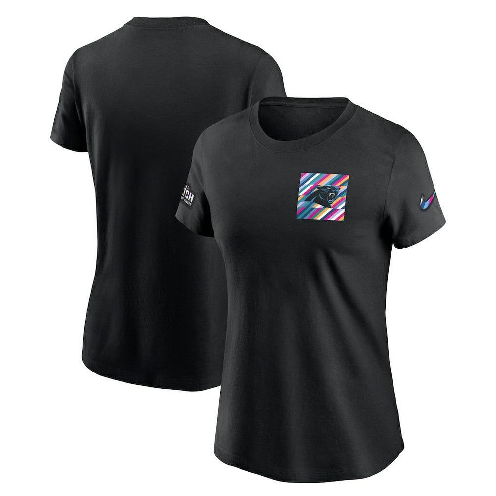 Carolina Panthers Women's Crucial Catch Sideline Tri-Blend T-Shirt Black | Nike for Sale