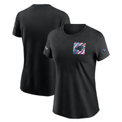 Carolina Panthers Women's Crucial Catch Sideline Tri-Blend T-Shirt Black | Nike for Sale