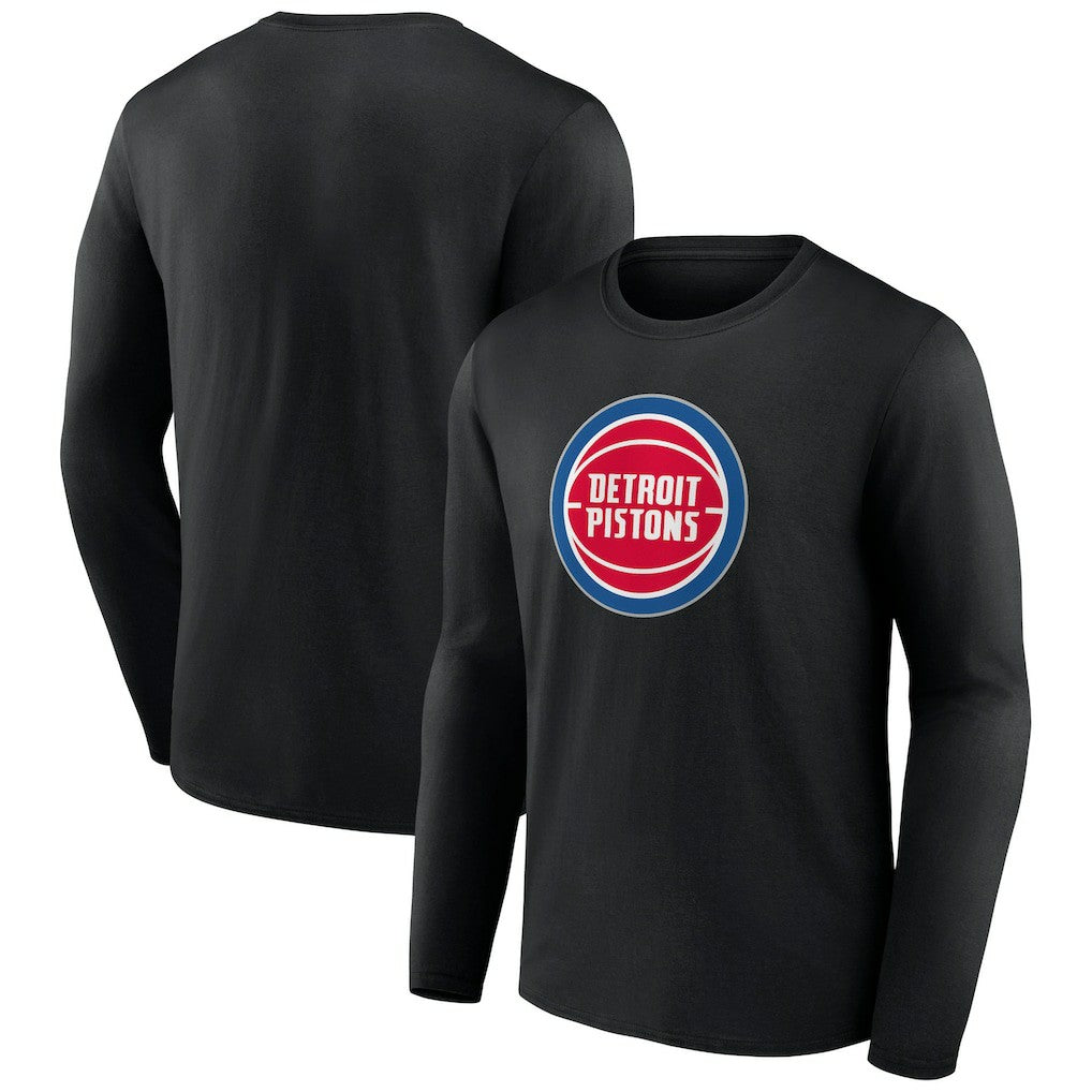 Detroit Pistons Primary Team Logo Long Sleeve T-Shirt Black - NBA