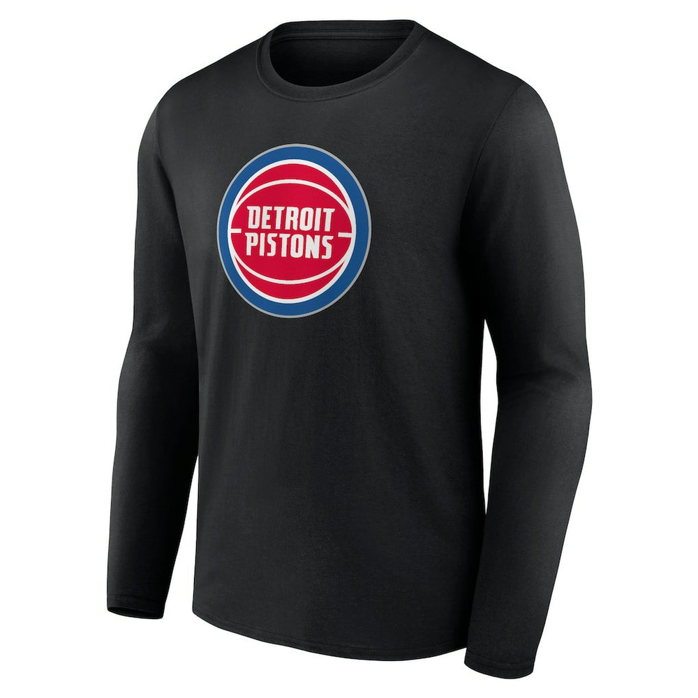 Detroit Pistons Primary Team Logo Long Sleeve T-Shirt Black - NBA