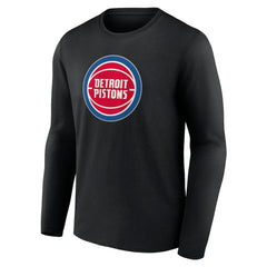 Detroit Pistons Primary Team Logo Long Sleeve T-Shirt Black - NBA