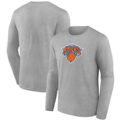 New York Knicks Primary Team Logo Long Sleeve T-Shirt Gray - NBA
