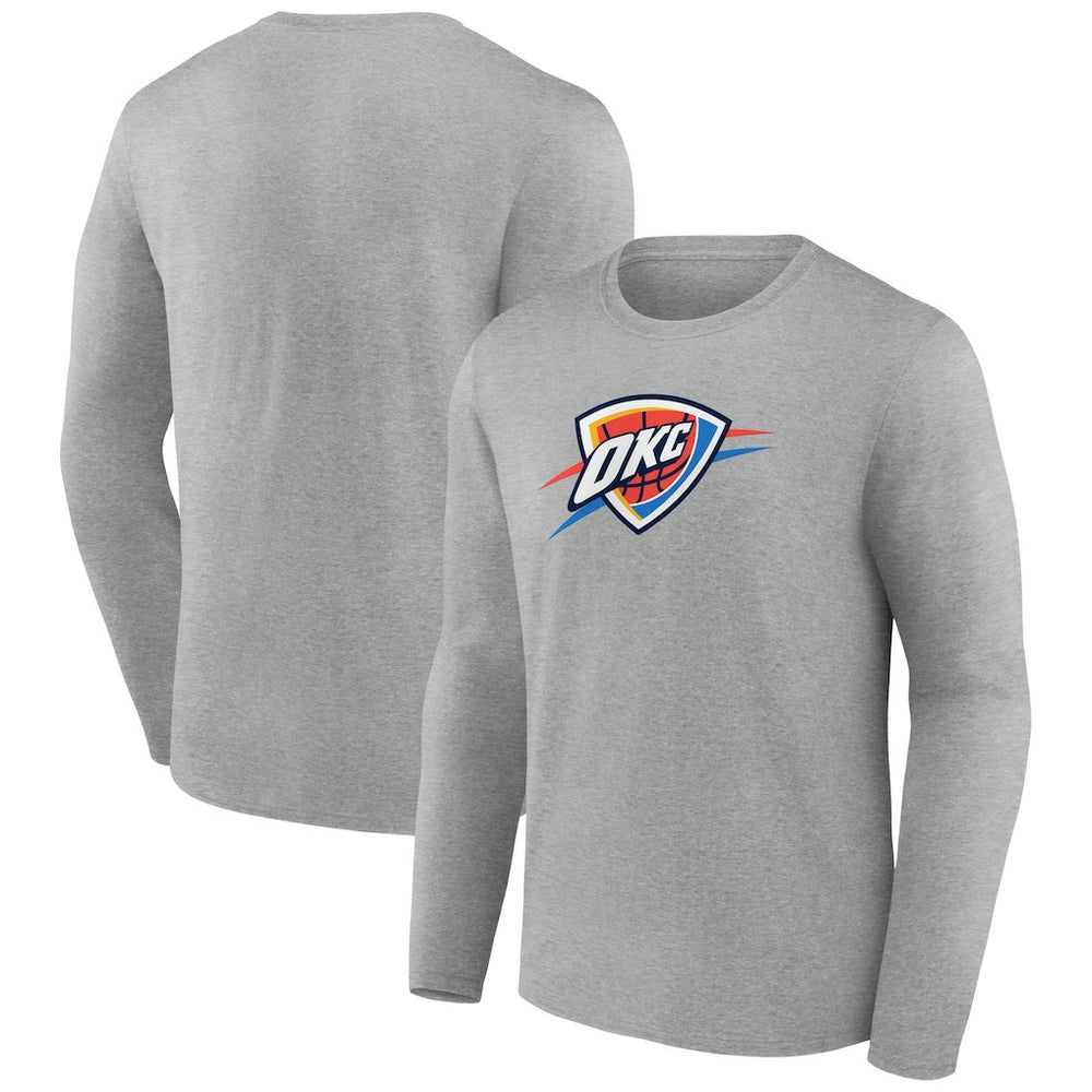 Oklahoma City Thunder Primary Team Logo Long Sleeve T-Shirt Gray - NBA