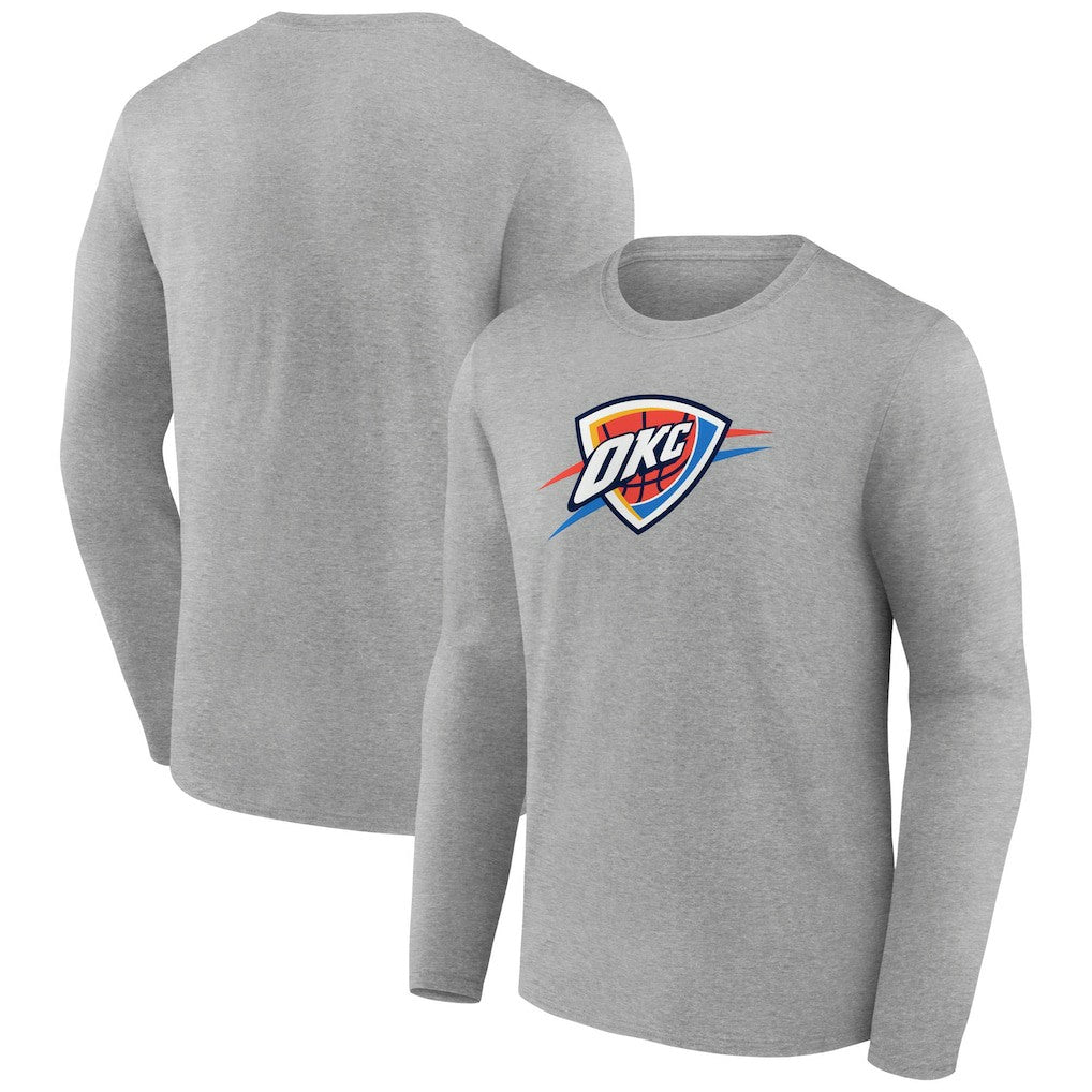 Oklahoma City Thunder Primary Team Logo Long Sleeve T-Shirt Gray - NBA