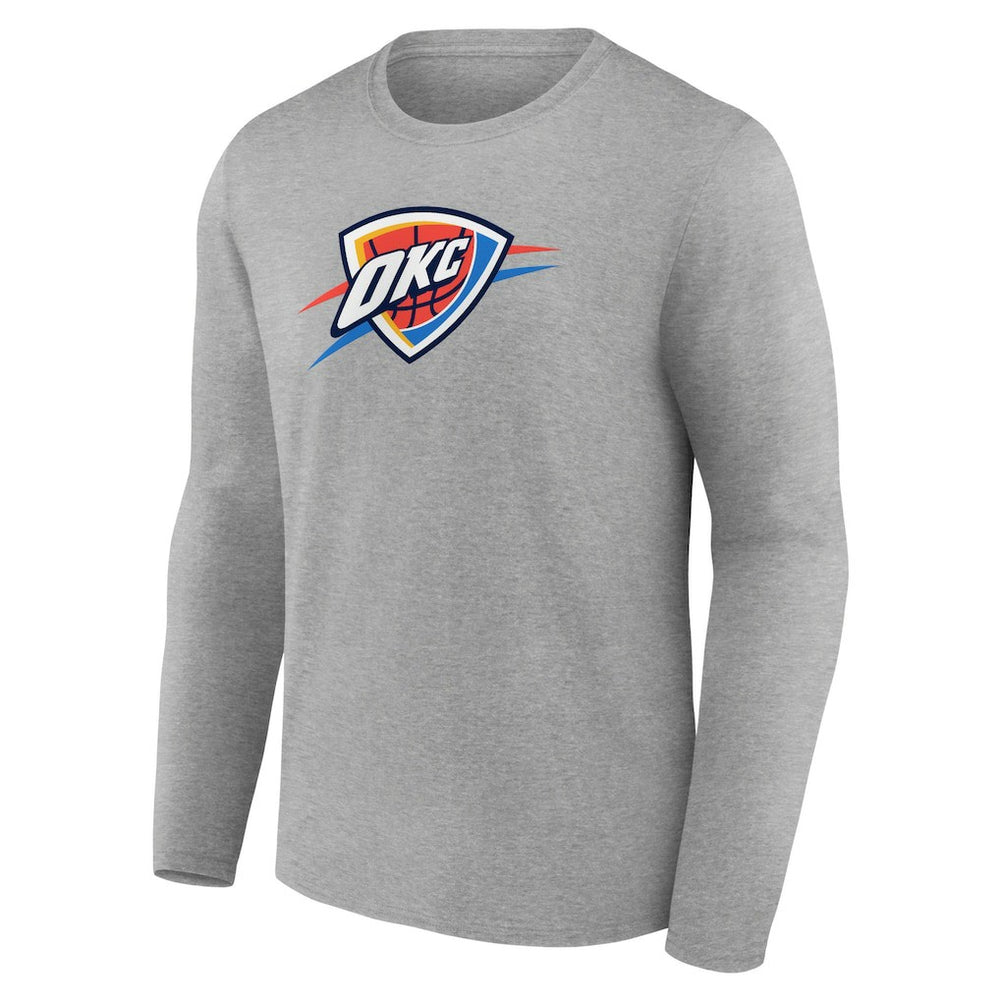 Oklahoma City Thunder Primary Team Logo Long Sleeve T-Shirt Gray - NBA