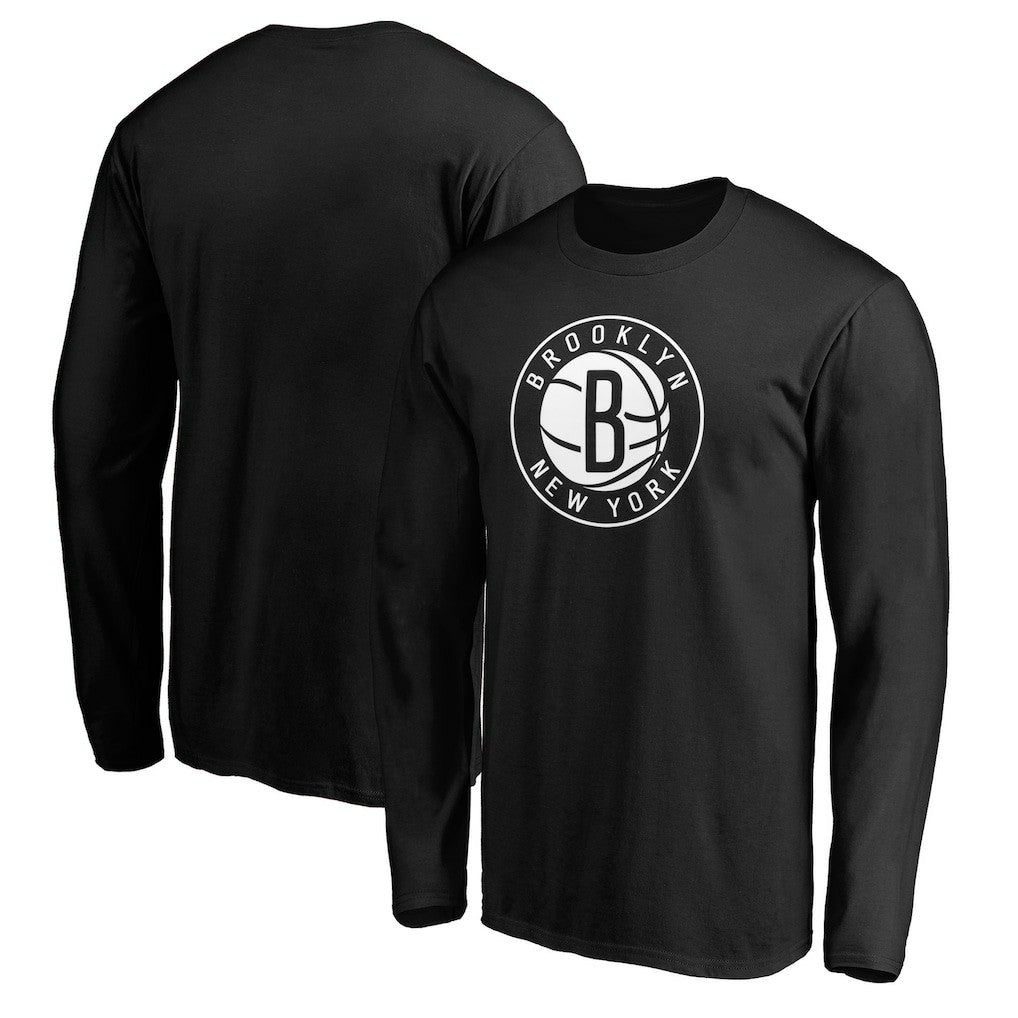 Brooklyn Nets Primary Team Logo Long Sleeve T-Shirt Black - NBA