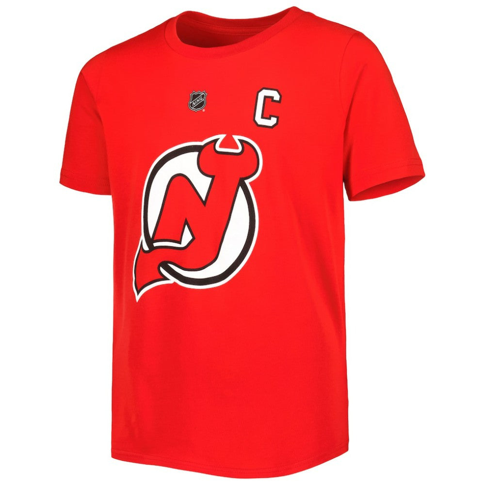 Nico Hischier New Jersey Devils Youth Player Name & Number T-Shirt - Red - NHL