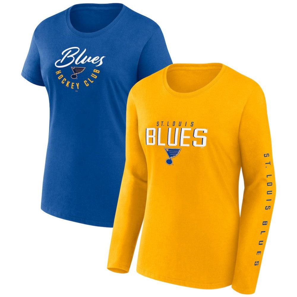 St. Louis Blues Fanatics Women's Long and Short Sleeve Two-Pack T-Shirt Set - Blue - NHL