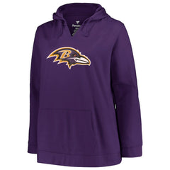 Lamar Jackson Baltimore Ravens Profile Women's Plus Size Player Name & Number Pullover Hoodie Purple | NFL