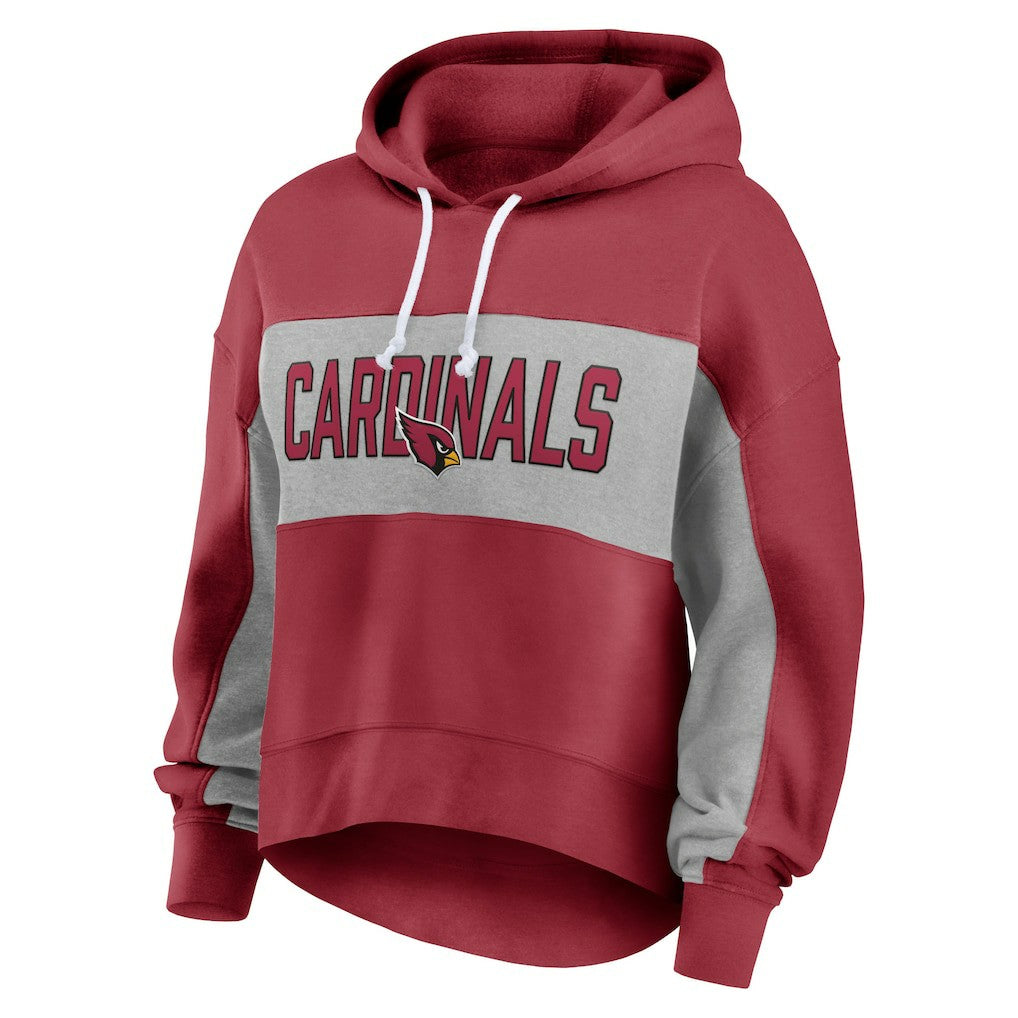 Arizona Cardinals Women's Filled Stat Sheet Lighweight Modest Crop Hoodie Cardinal | Fanatics