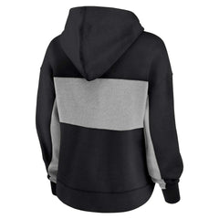 New Orleans Saints Women's Filled Stat Sheet Lighweight Modest Crop Hoodie Black | Fanatics