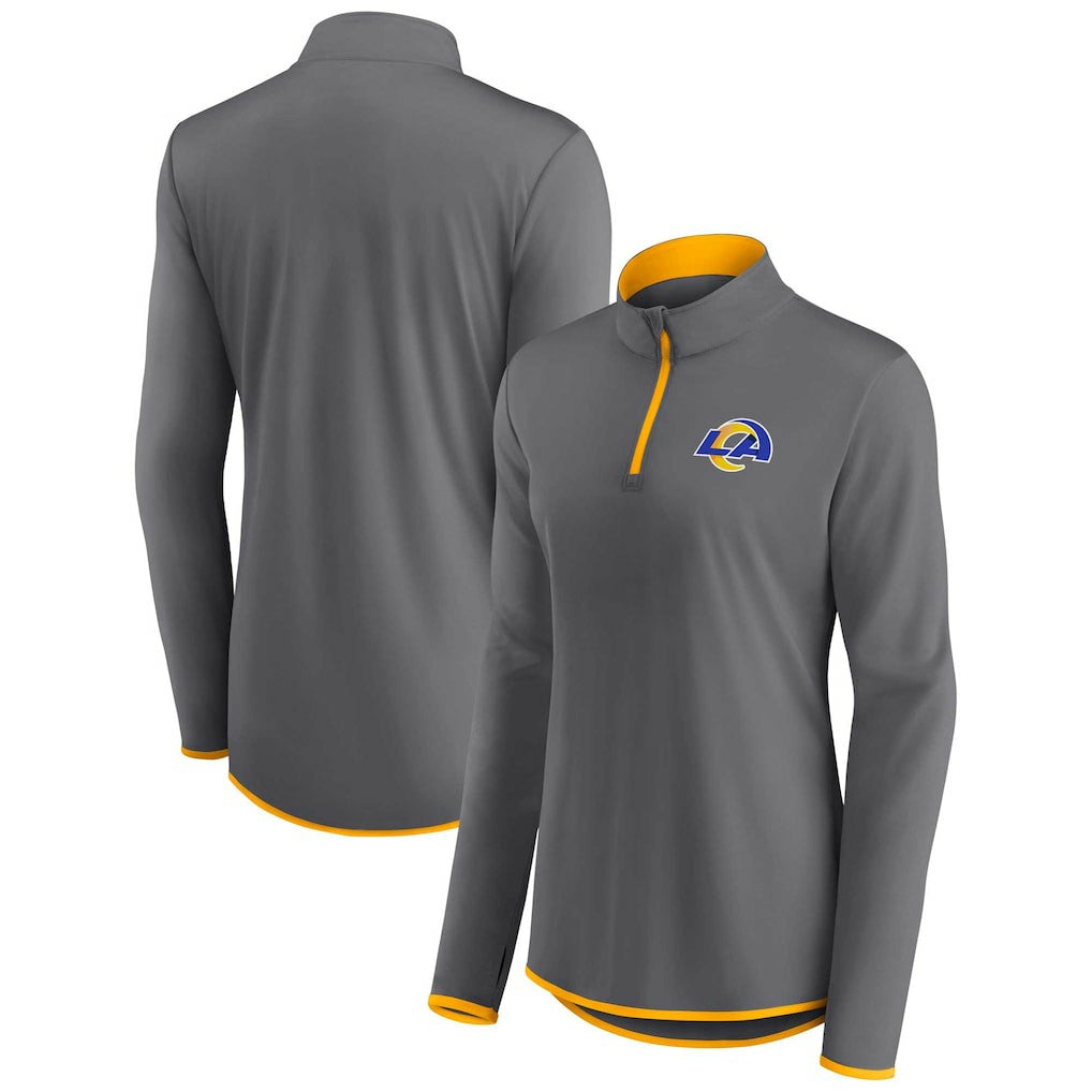 Los Angeles Rams Women's Adult Corner Long Sleeve 1/4 Zip Top Gray | NFL