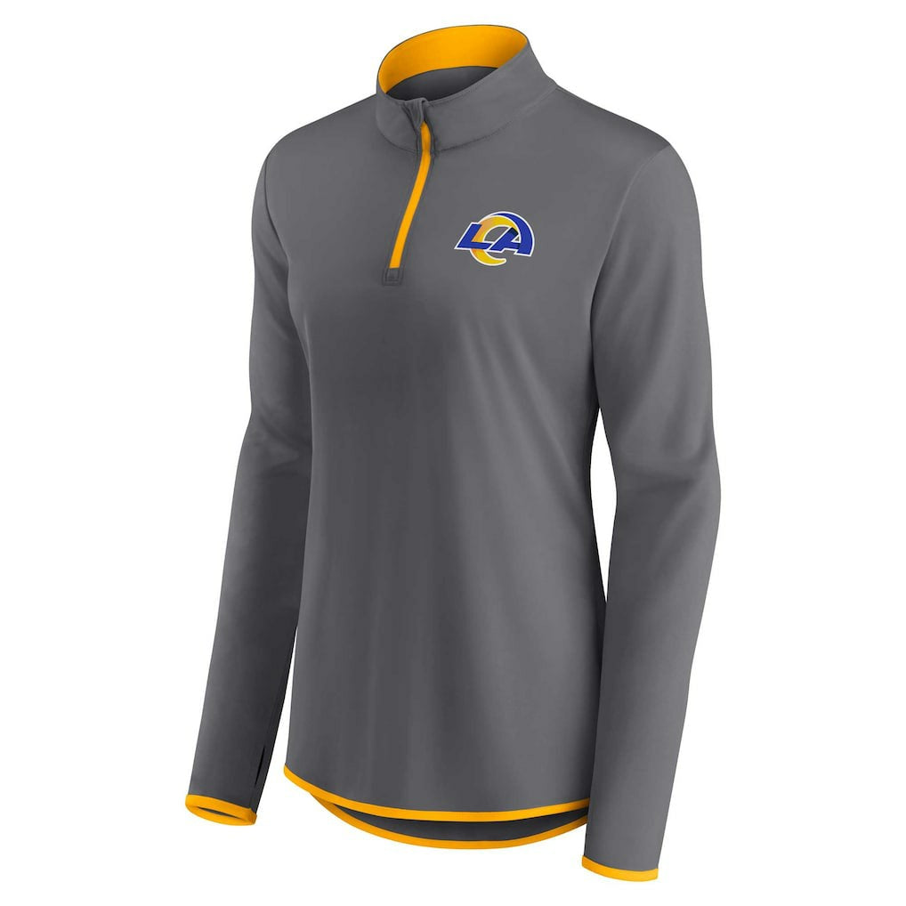 Los Angeles Rams Women's Adult Corner Long Sleeve 1/4 Zip Top Gray | NFL