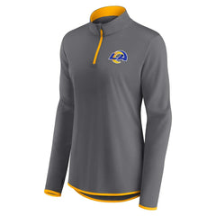 Los Angeles Rams Women's Adult Corner Long Sleeve 1/4 Zip Top Gray | NFL