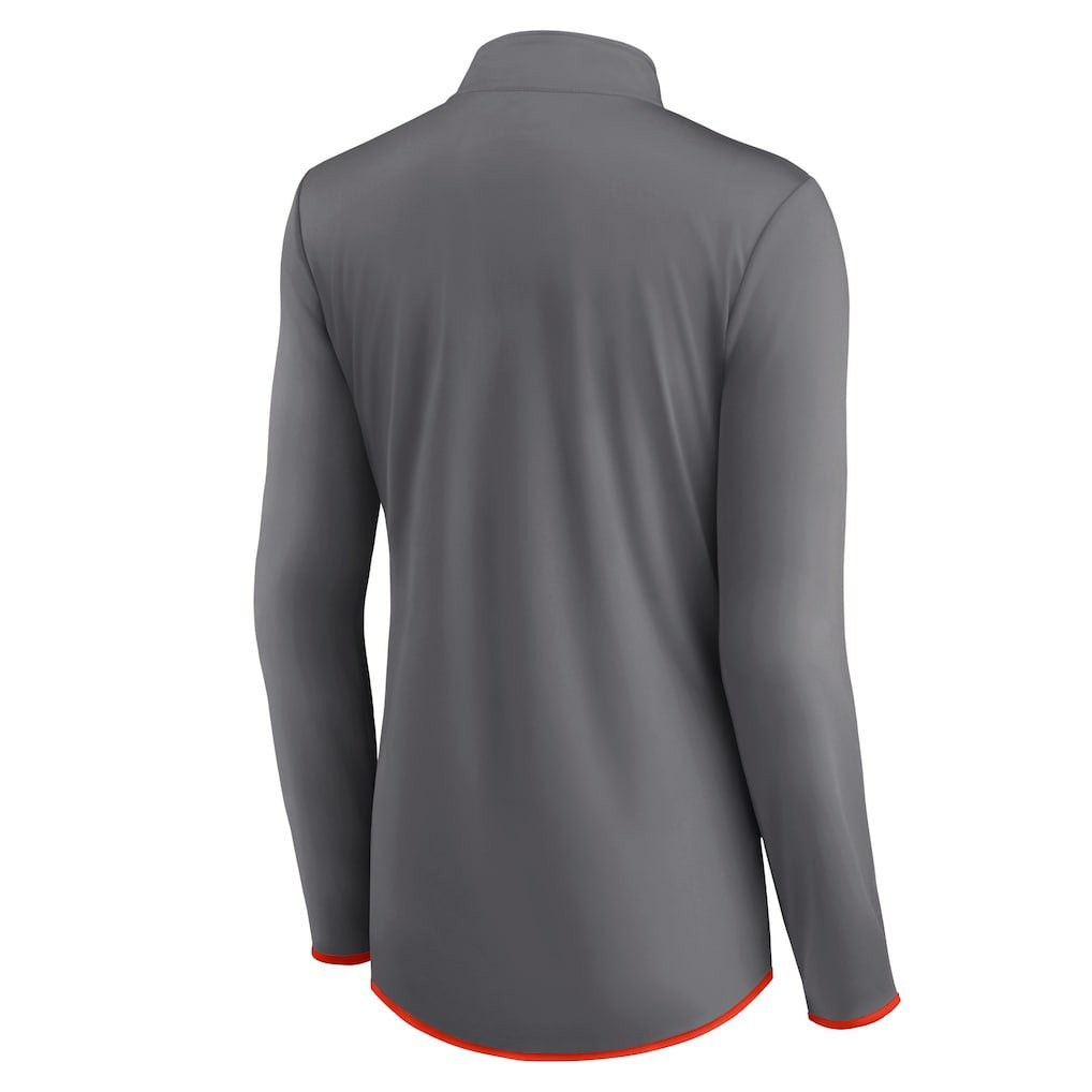 Cleveland Browns Women's Adult Corner Long Sleeve 1/4 Zip Top Gray | NFL