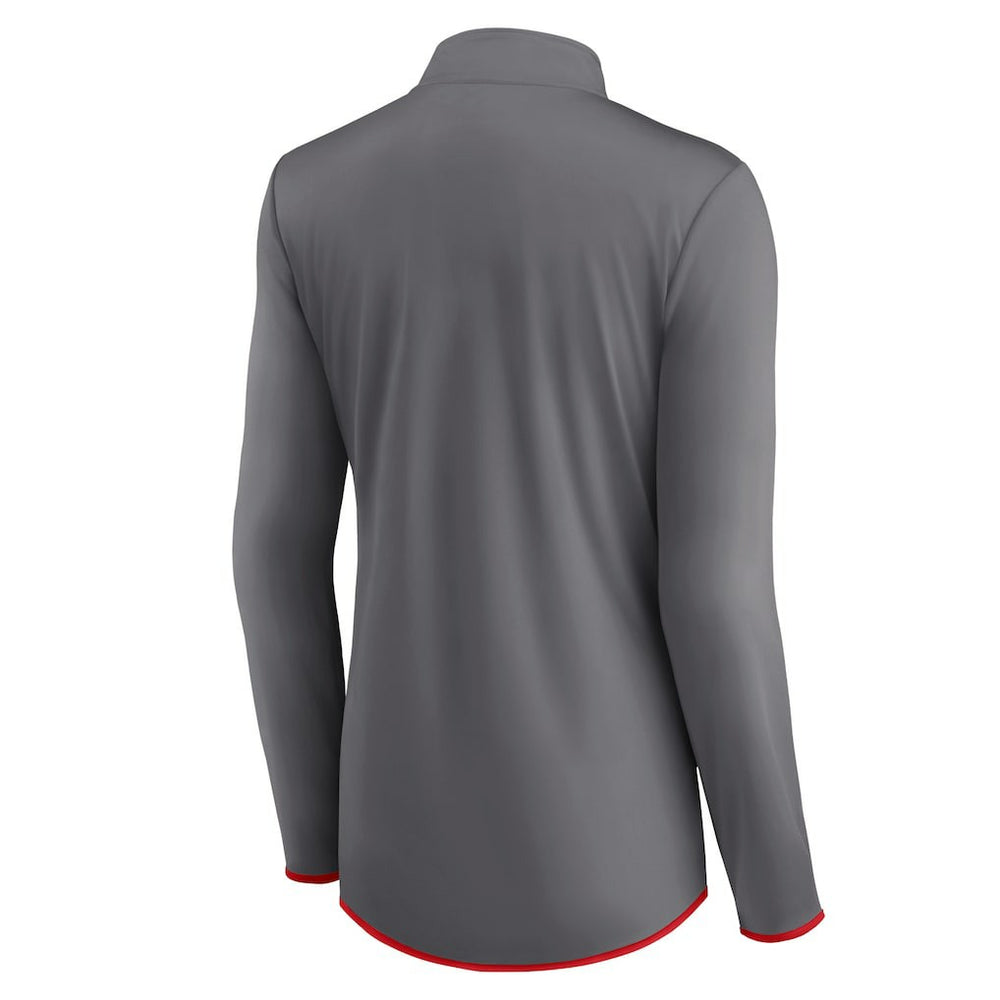 New England Patriots Women's Adult Corner Long Sleeve 1/4 Zip Top Gray | NFL