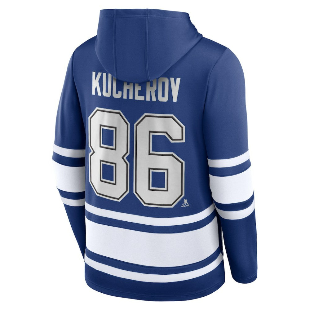 Nikita Kucherov Tampa Bay Lightning Fanatics Name & Number Lace-Up Pullover Hoodie - Blue - NHL