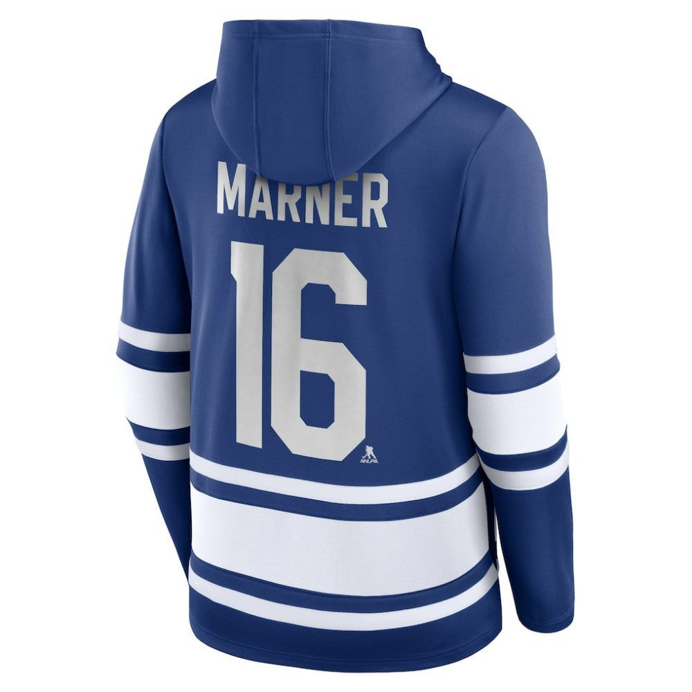 Mitch Marner Toronto Maple Leafs Fanatics Name & Number Lace-Up Pullover Hoodie - Blue - NHL