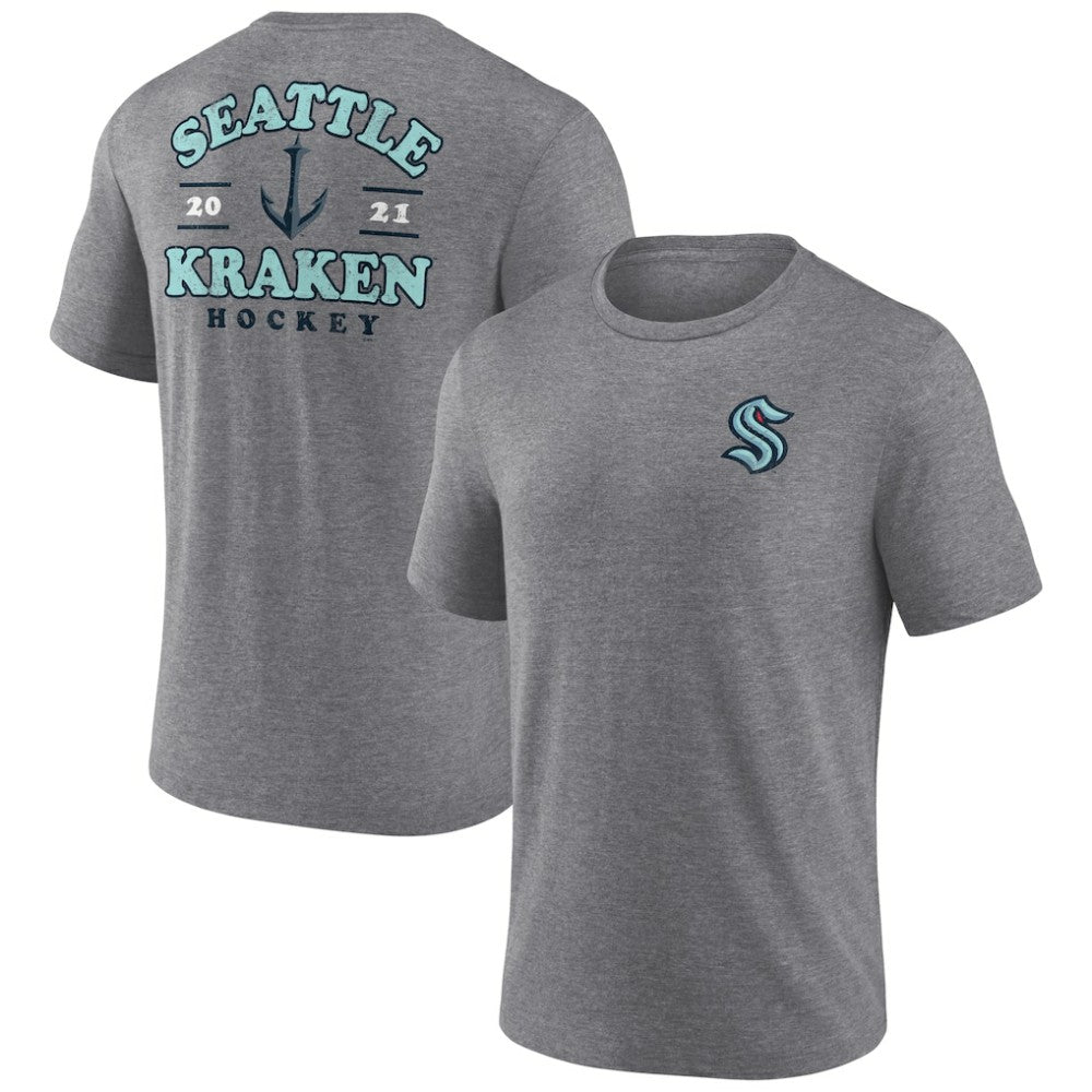 Seattle Kraken Fanatics Winger Tri-Blend T-Shirt - Heather Gray - NHL