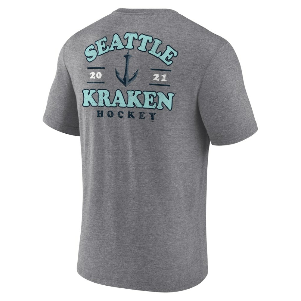 Seattle Kraken Fanatics Winger Tri-Blend T-Shirt - Heather Gray - NHL