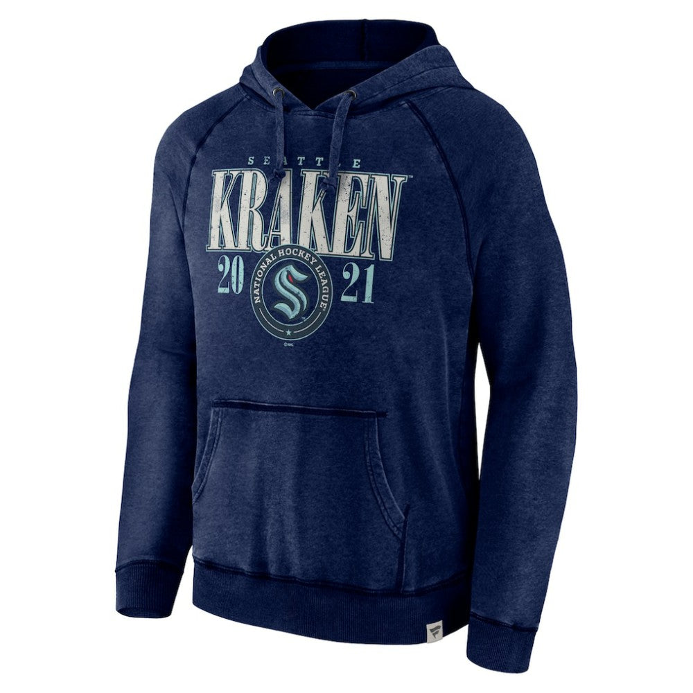 Seattle Kraken Fanatics Shoulder-To-Shoulder Raglan Pullover Hoodie - Heather Deep Sea Blue - NHL