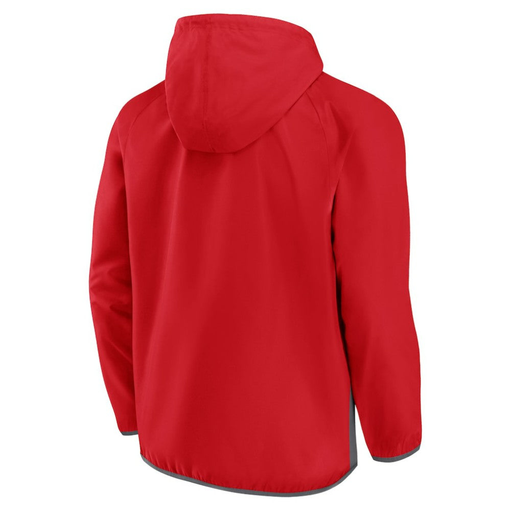Washington Capitals Fanatics Flagrant Foul Anorak Raglan Half-Zip Hoodie Jacket - Red - NHL