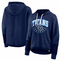 Tennessee Titans Women's Lightewight Modest Crop Lounge Helmet Arch Pullover Hoodie Navy | Fanatics