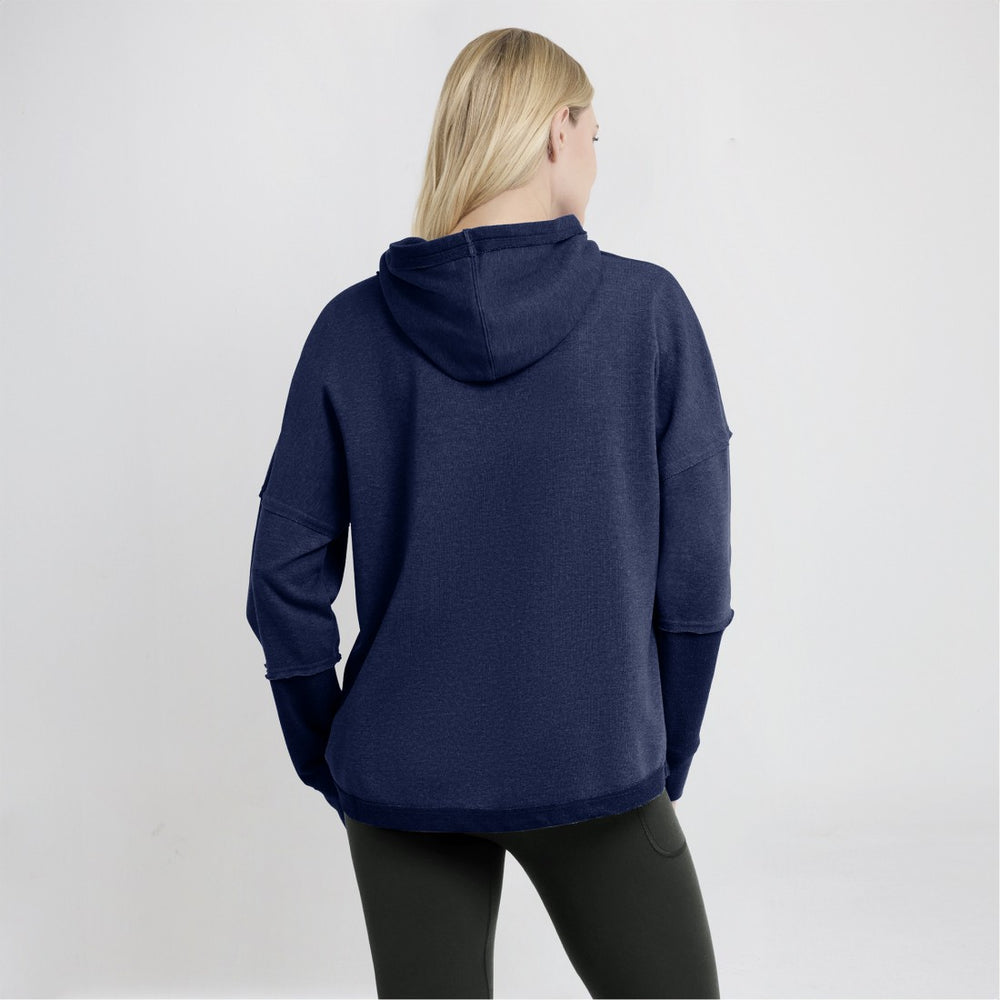 Tennessee Titans Women's Lightewight Modest Crop Lounge Helmet Arch Pullover Hoodie Navy | Fanatics