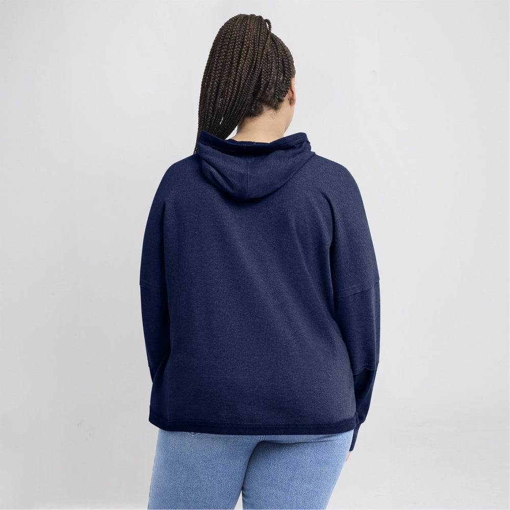 Tennessee Titans Women's Lightewight Modest Crop Lounge Helmet Arch Pullover Hoodie Navy | Fanatics