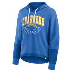 Los Angeles Chargers Women's Lightewight Modest Crop Lounge Helmet Arch Pullover Hoodie Powder Blue | Fanatics