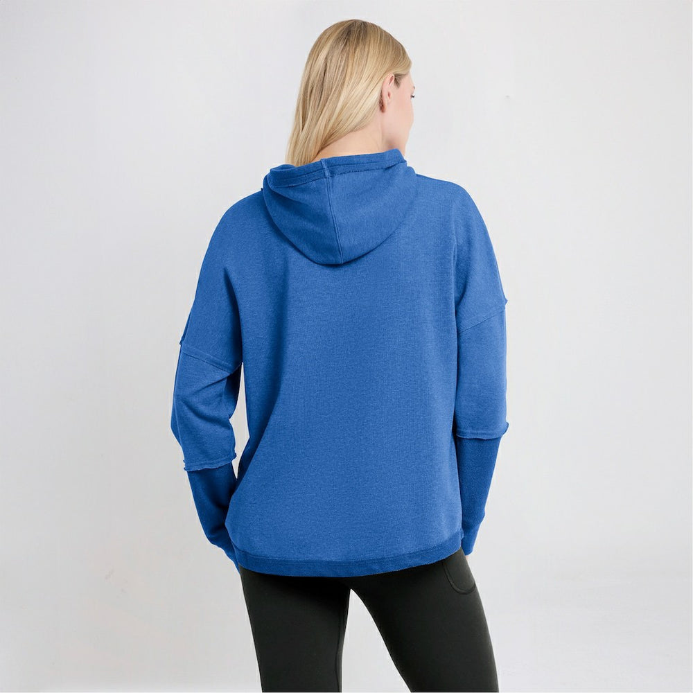Los Angeles Chargers Women's Lightewight Modest Crop Lounge Helmet Arch Pullover Hoodie Powder Blue | Fanatics