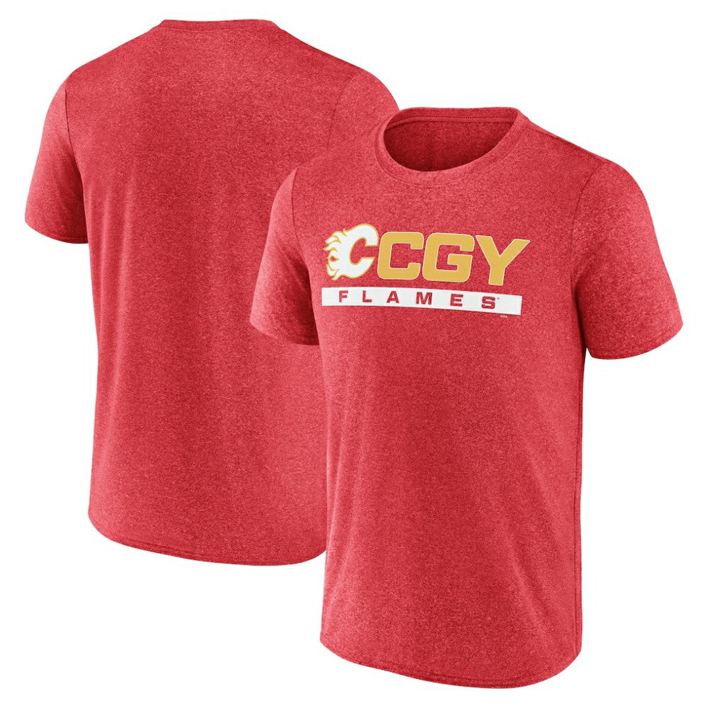 Calgary Flames Fanatics Playmaker T-Shirt - Heather Red - NHL