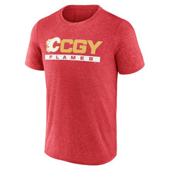 Calgary Flames Fanatics Playmaker T-Shirt - Heather Red - NHL