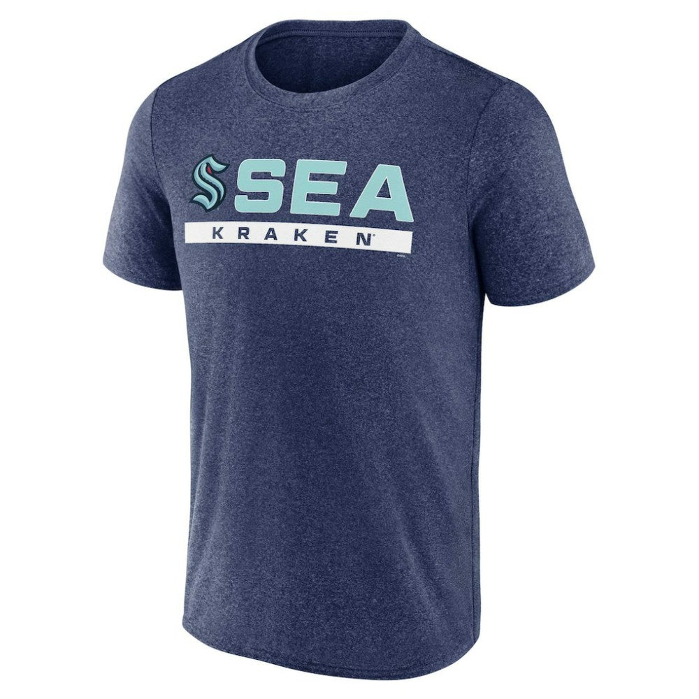 Seattle Kraken Fanatics Playmaker T-Shirt - Heather Deep Sea Blue - NHL