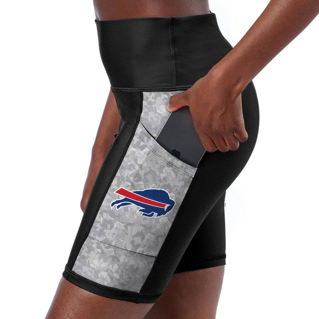 Buffalo Bills Certo Women's High Waist Logo Two-Pocket Biker Shorts Black | NFL
