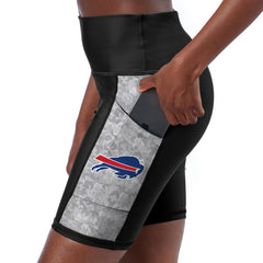 Buffalo Bills Certo Women's High Waist Logo Two-Pocket Biker Shorts Black | NFL