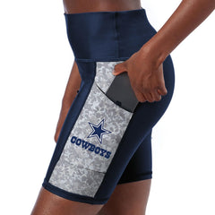 Dallas Cowboys Certo Women's High Waist Logo Two-Pocket Biker Shorts Navy | NFL