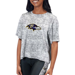Baltimore Ravens Certo Women's Cropped Turnout T-Shirt Gray | NFL