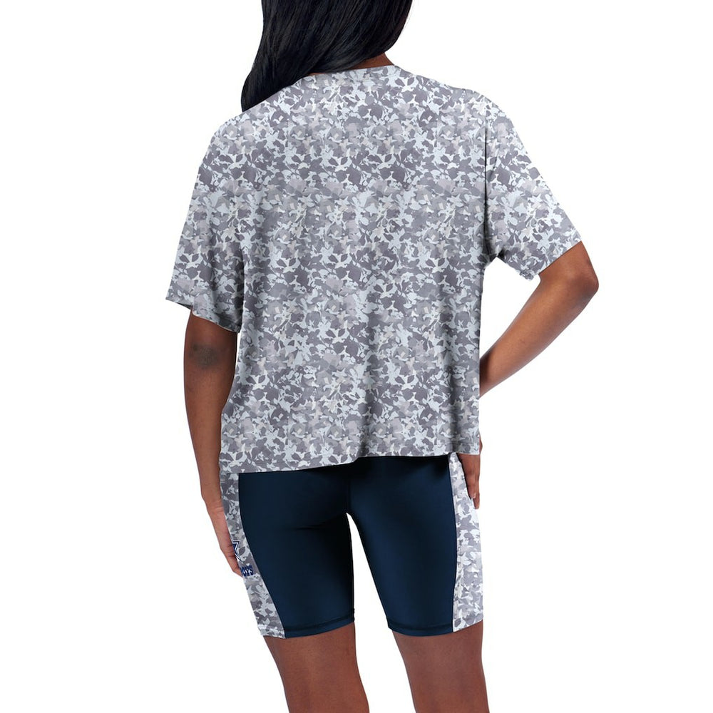 Dallas Cowboys Certo Women's Cropped Turnout T-Shirt Navy | NFL