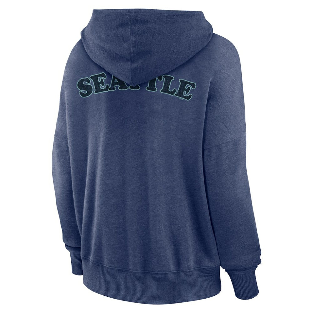 Seattle Kraken Fanatics Women's Breakout Lace-Up Pullover Hoodie - Navy - NHL