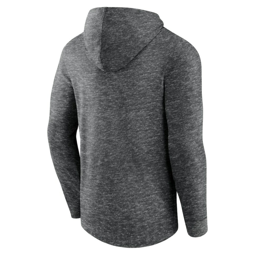 St. Louis Blues Fanatics Stacked Long Sleeve Hoodie T-Shirt - Heather Charcoal - NHL