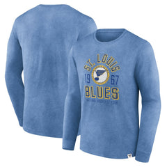 St. Louis Blues Fanatics Keep The Zone Long Sleeve T-Shirt - Heather Blue - NHL