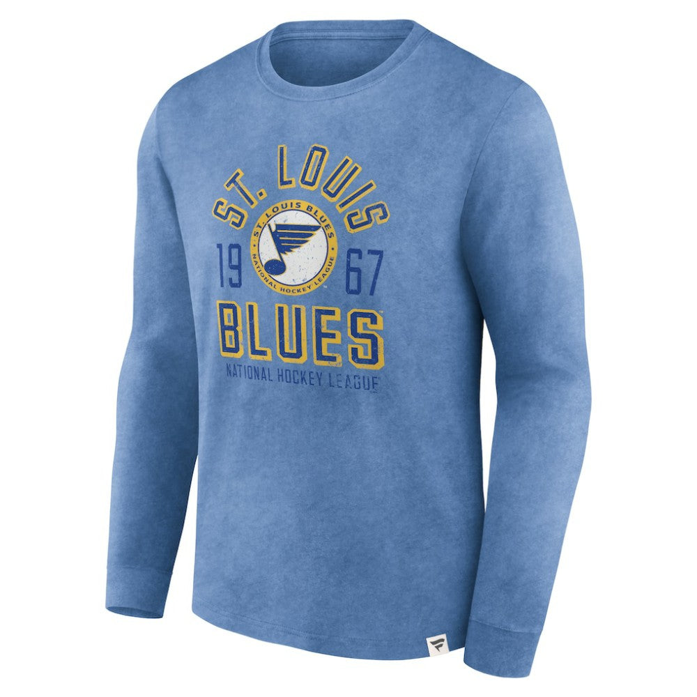 St. Louis Blues Fanatics Keep The Zone Long Sleeve T-Shirt - Heather Blue - NHL