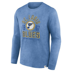 St. Louis Blues Fanatics Keep The Zone Long Sleeve T-Shirt - Heather Blue - NHL