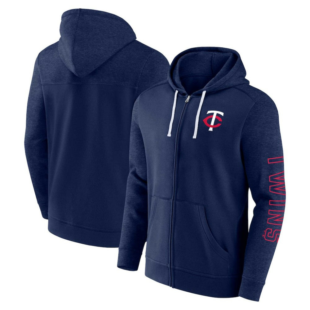 Minnesota Twins Fanatics Offensive Line Up Lightweight Full-Zip Hoodie - MLB