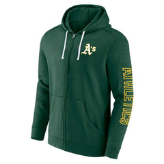 Athletics Fanatics Offensive Line Up Lightweight Full-Zip Hoodie - MLB